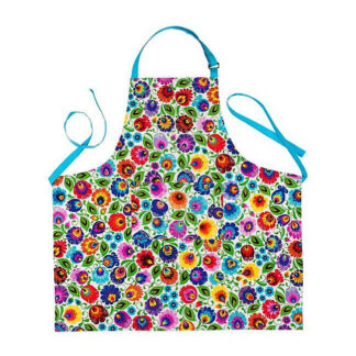 Tablier fleurs de Lowycz fond blanc