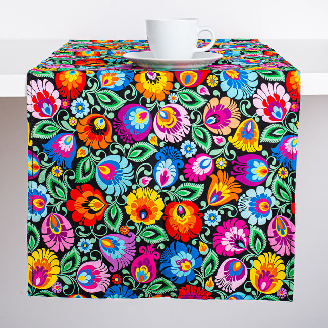 Chemin de table folk Lowycz noir