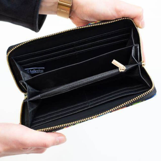 Portefeuille Folk (grand) • Fond blanc ou noir – Image 5