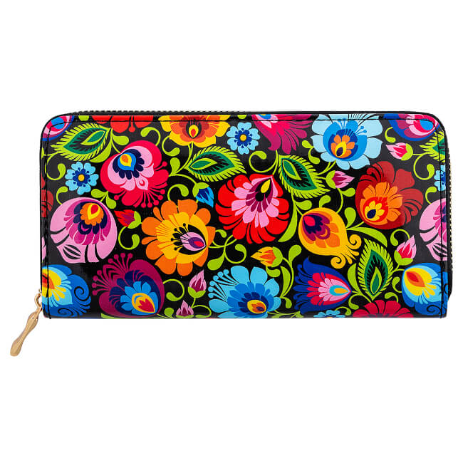 Grand portefeuille folk Lowycz fond noir