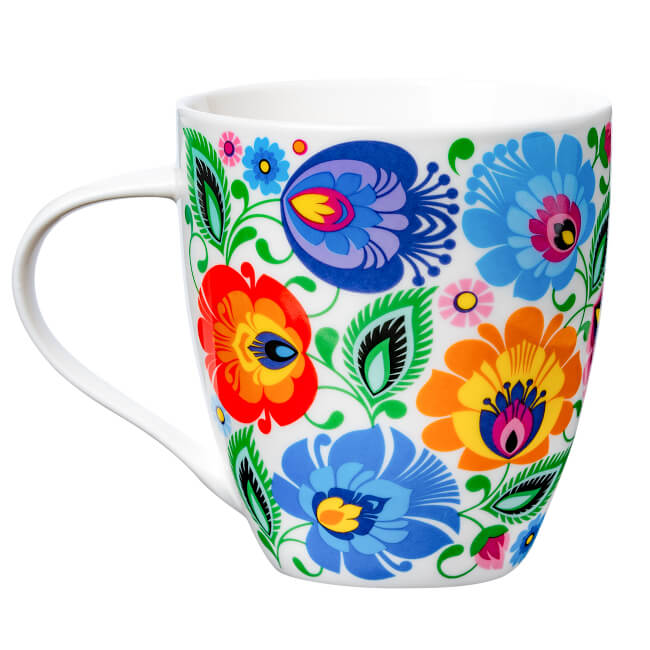 Tasse folk Ste'fan Lowycz fond blanc
