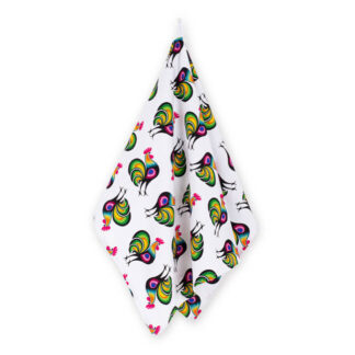 Torchon folk coq de Lowycz