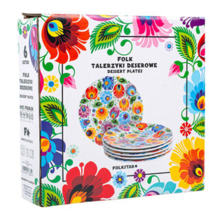 Assiettes à dessert folk Lowycz