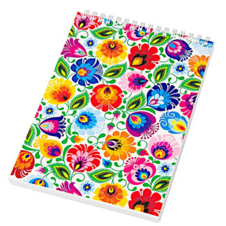 Carnet spirale A5 Folk Lowycz fond blanc