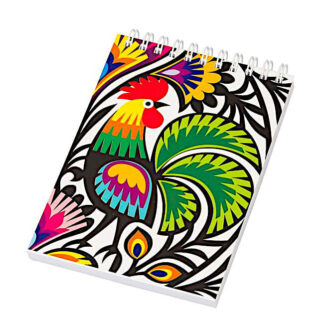 Carnet spirale A6 Folk Coq de Lowycz
