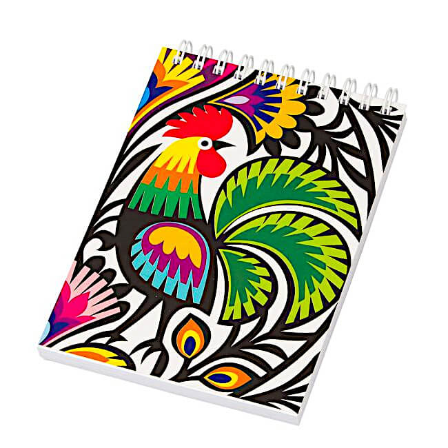 Carnet spirale A6 Folk Coq de Lowycz