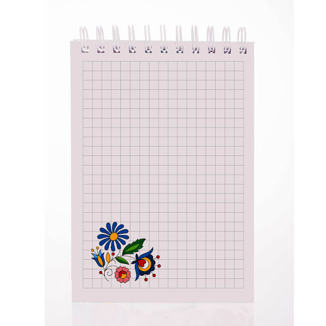Carnet spirale A6 Folk Kaszuby page intérieure