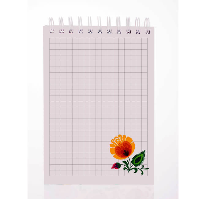 Carnet spirale A6 Folk Lowycz page intérieure