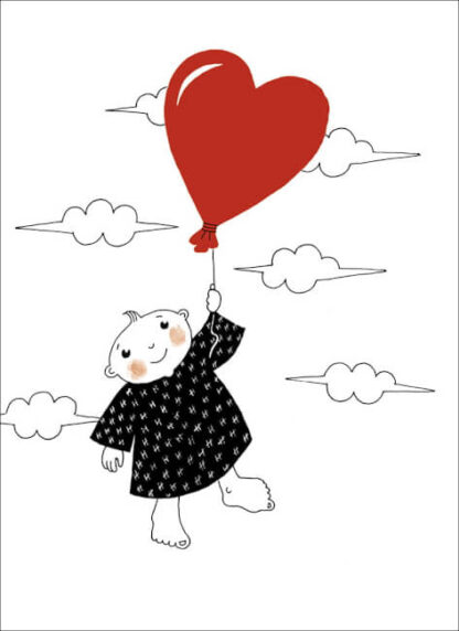 Carte pliée ballon