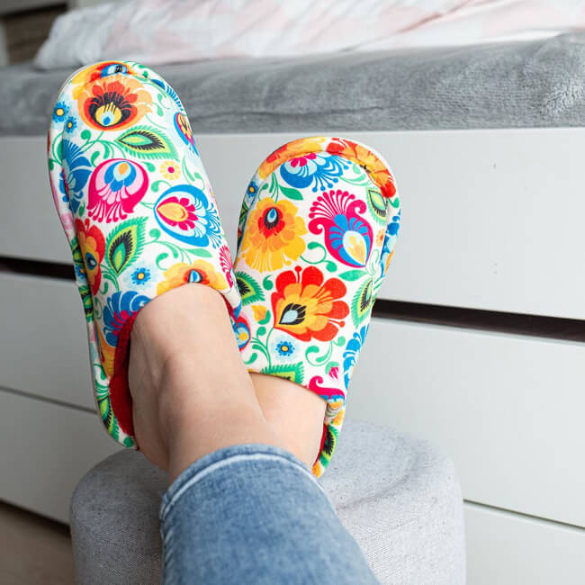 Pantoufles Folk femme Lowycz blanc