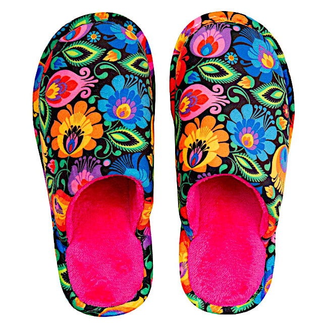 Pantoufles Folk femme Lowycz noir