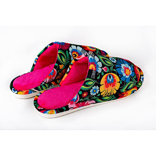 Pantoufles Folk femme Lowycz noir