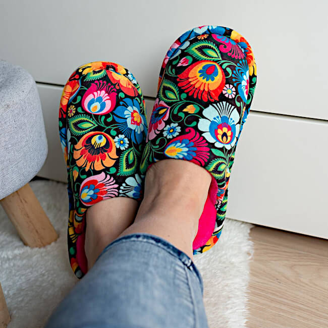 Pantoufles Folk femme Lowycz noir