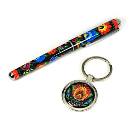 Stylo porte-clé folk Fleurs de Lowycz