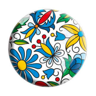 Magnet rond en verre Folk Kaszuby