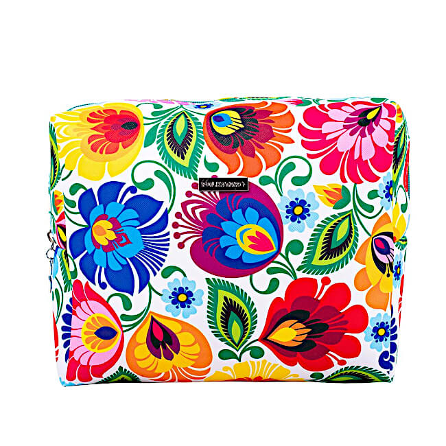 Grande trousse de toilette Folk Lowycz blanc