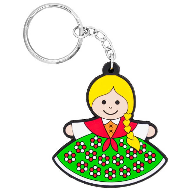 Porte-clé caoutchouc Folk polonais costume Goral (femme)