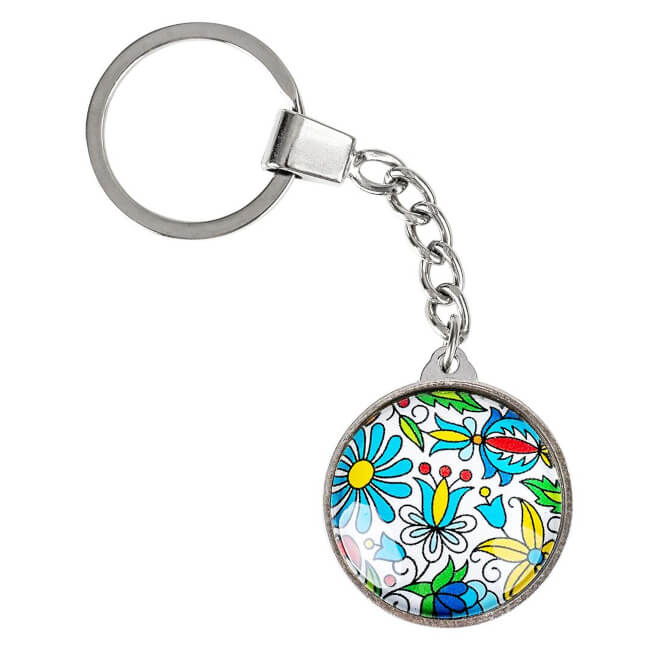 Porte-clé en verre Folk motif Kaszuby