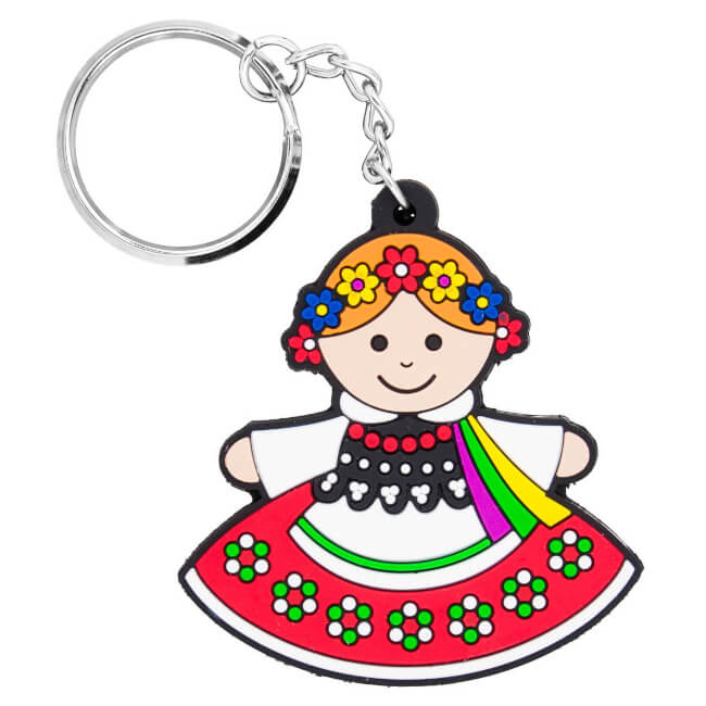 Porte-clé caoutchouc Folk polonais costume Cracovie (femme)