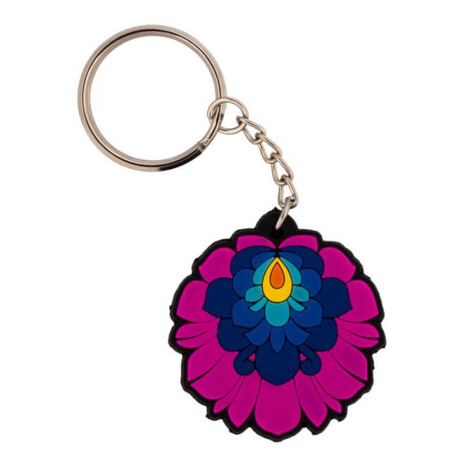 Porte-clé caoutchouc Folk polonais fleur de Lowycz