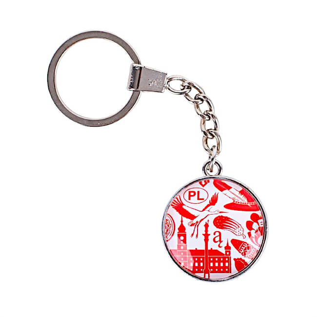 Porte-clé en verre Folk motif Polska