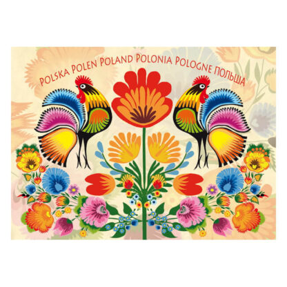 Carte pliée avec motif folk polonais
