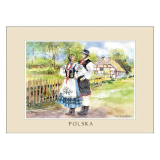 Reproduction aquarelle costume de Cachoubie