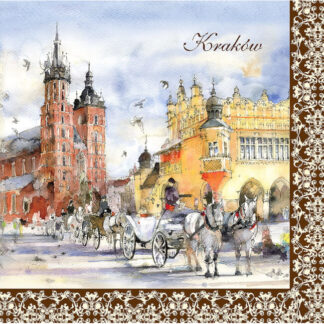 Serviette papier aquarelle de Cracovie