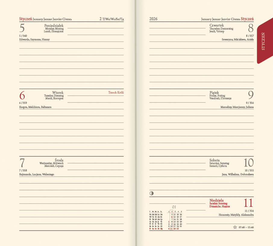 Age,nda folk polonais : vue double page