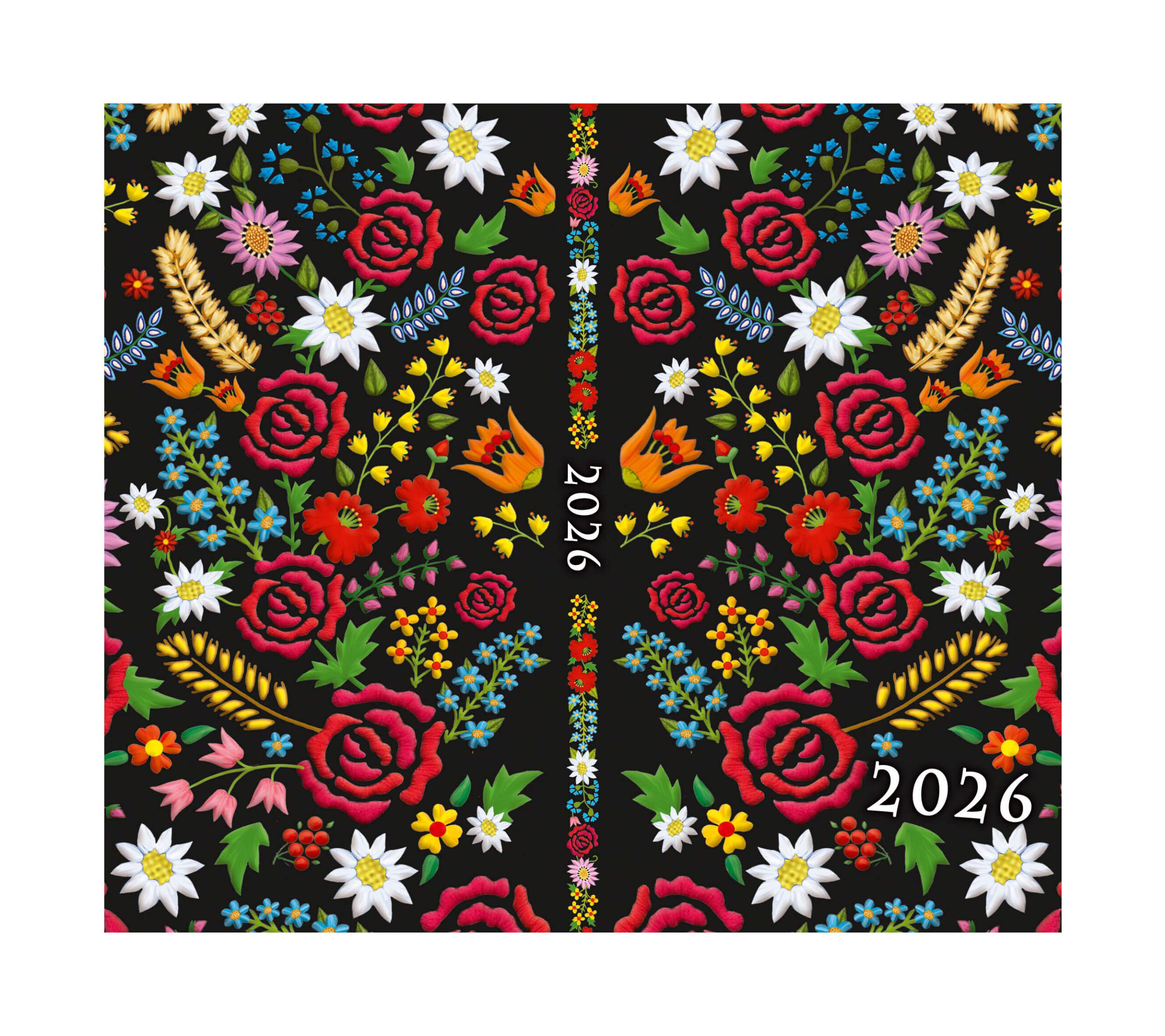 Agenda de poche 2026 folk polonais : vue à plat