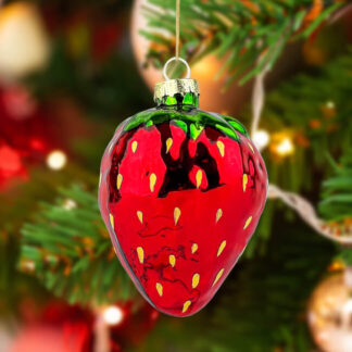 Boule de Noël rétro en forme de fraise