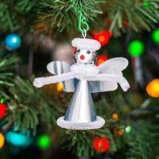 Boule de Noël rétro marionnette en forme d'ange