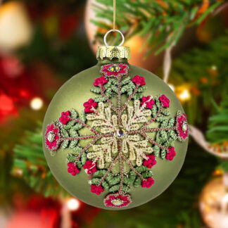 Boule de Noël rosace verte
