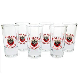 Verres à vodka blason rouge et blanc