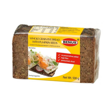 Pain Mestemacher de seigle complet aux graines de citrouille Benus 500g