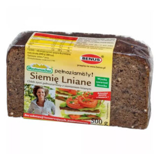 Pain Mestemacher de seigle complet aux graines de lin Benus 500g