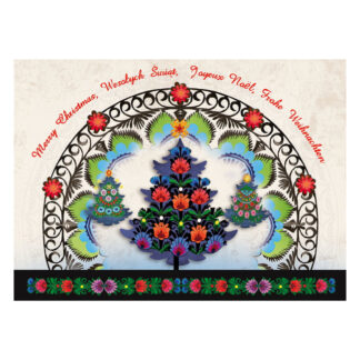 Carte de vœux folk avec enveloppe