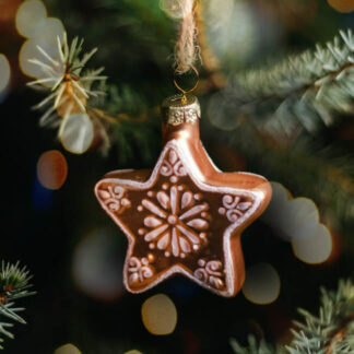 Boule rétro aspect pain d'épice en forme d'étoile