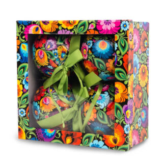 Coffret 4 boules de Noël folk Lowycz noir