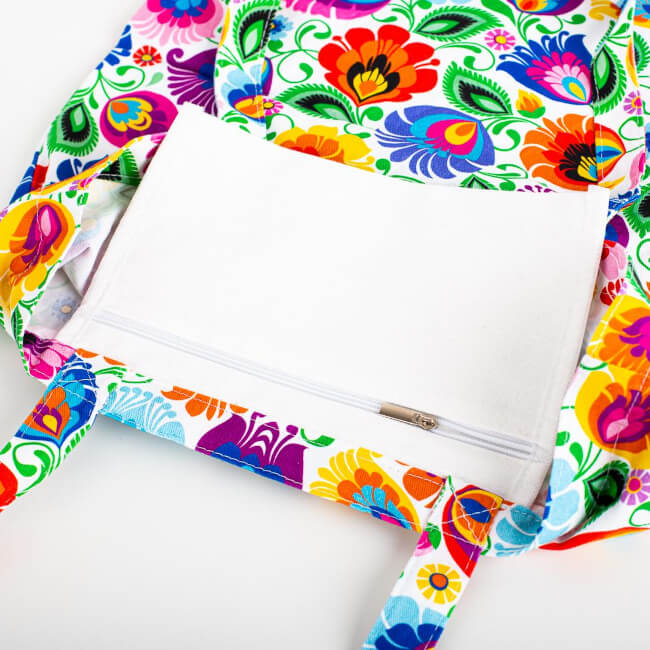 Grand sac coton Lowycz blanc vue pochette