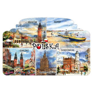 Magnet Polska aquarelles villes de Pologne