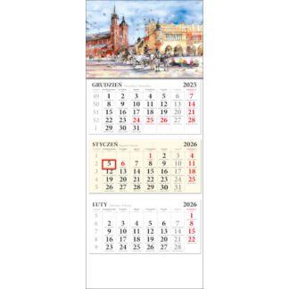 Calendriers 3 volets aquarelles de Cracovie