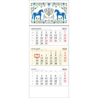 Calendriers 3 volets folk Kaszuby