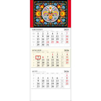 Calendriers 3 volets folk Łowicz