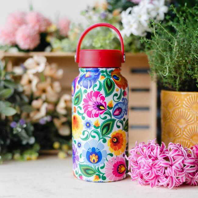 Bouteille isotherme 650 ml motif folk polonais Lowycz