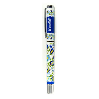 Stylo gel folk polonais Kaszuby blanc