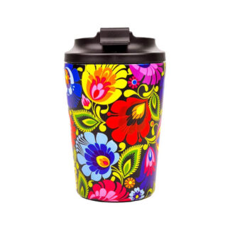 Tasse isotherme folk polonais Lowycz noir