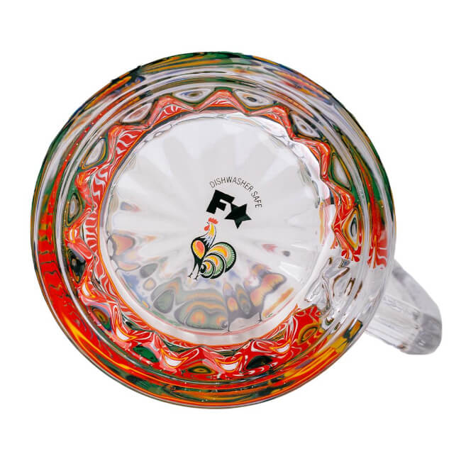 Fond de chope à bière folk coq de Lowycz