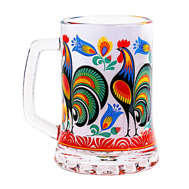 Chope à bière folk coq de Lowycz